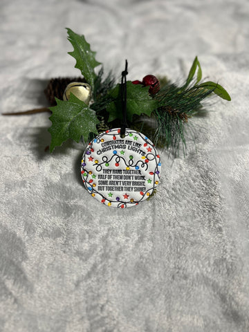Funny Coworkers Christmas Printed Metal Ornament