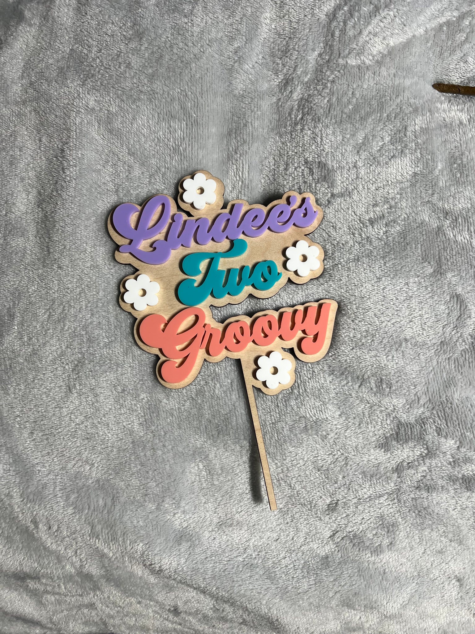 Two Groovy Double Layer Cake Topper