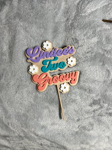 Two Groovy Double Layer Cake Topper