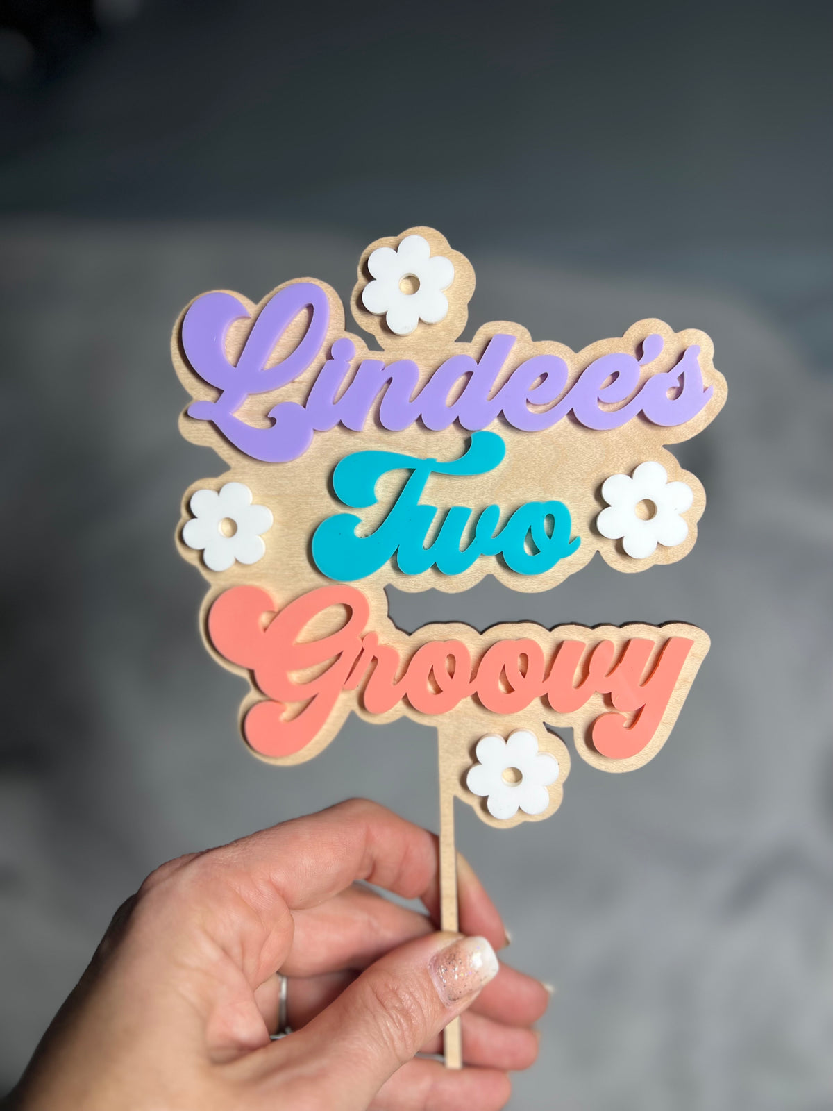 Two Groovy Double Layer Cake Topper