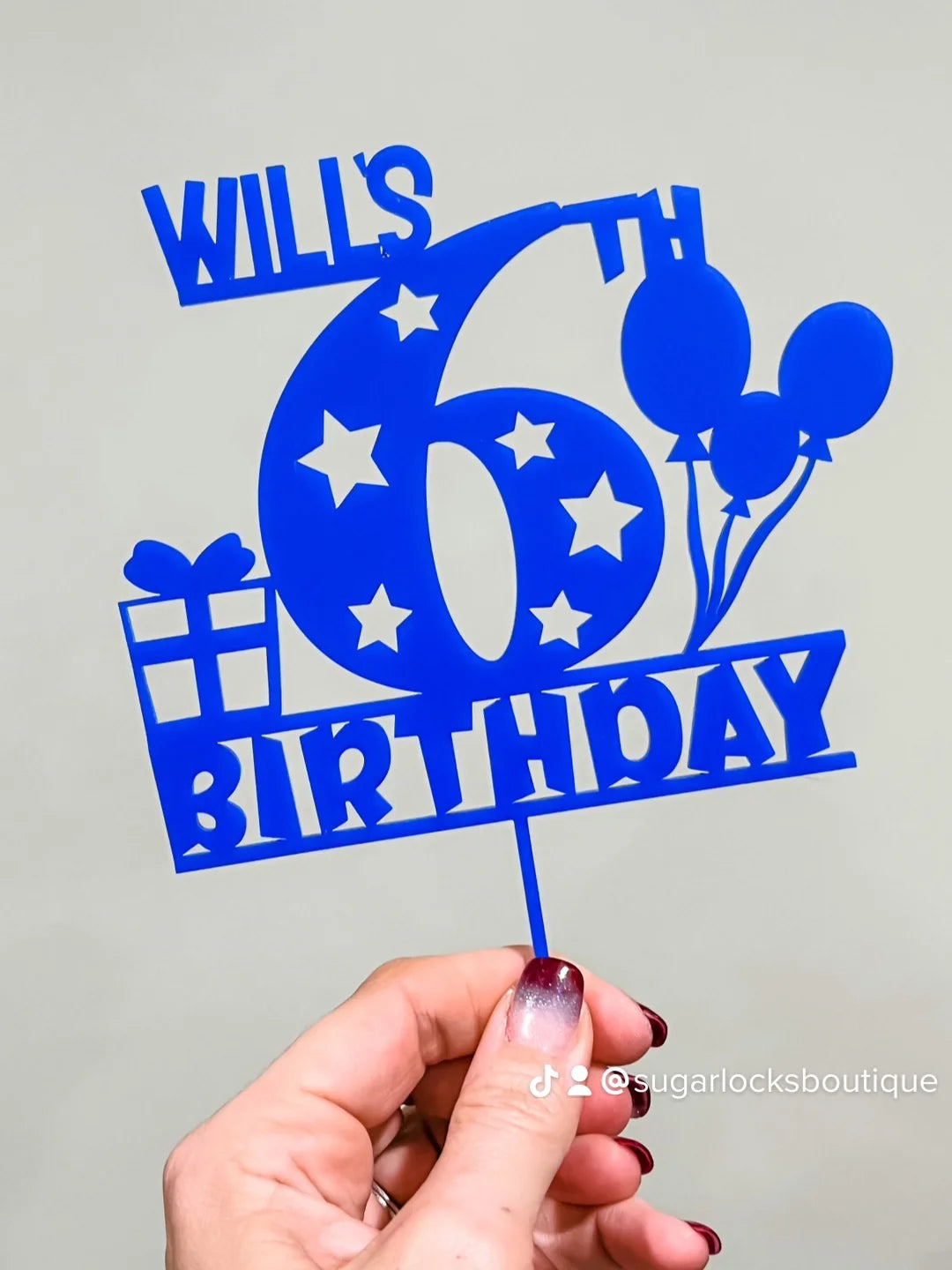 Personalized Name and Age Acrylic Birthday Cake Topper