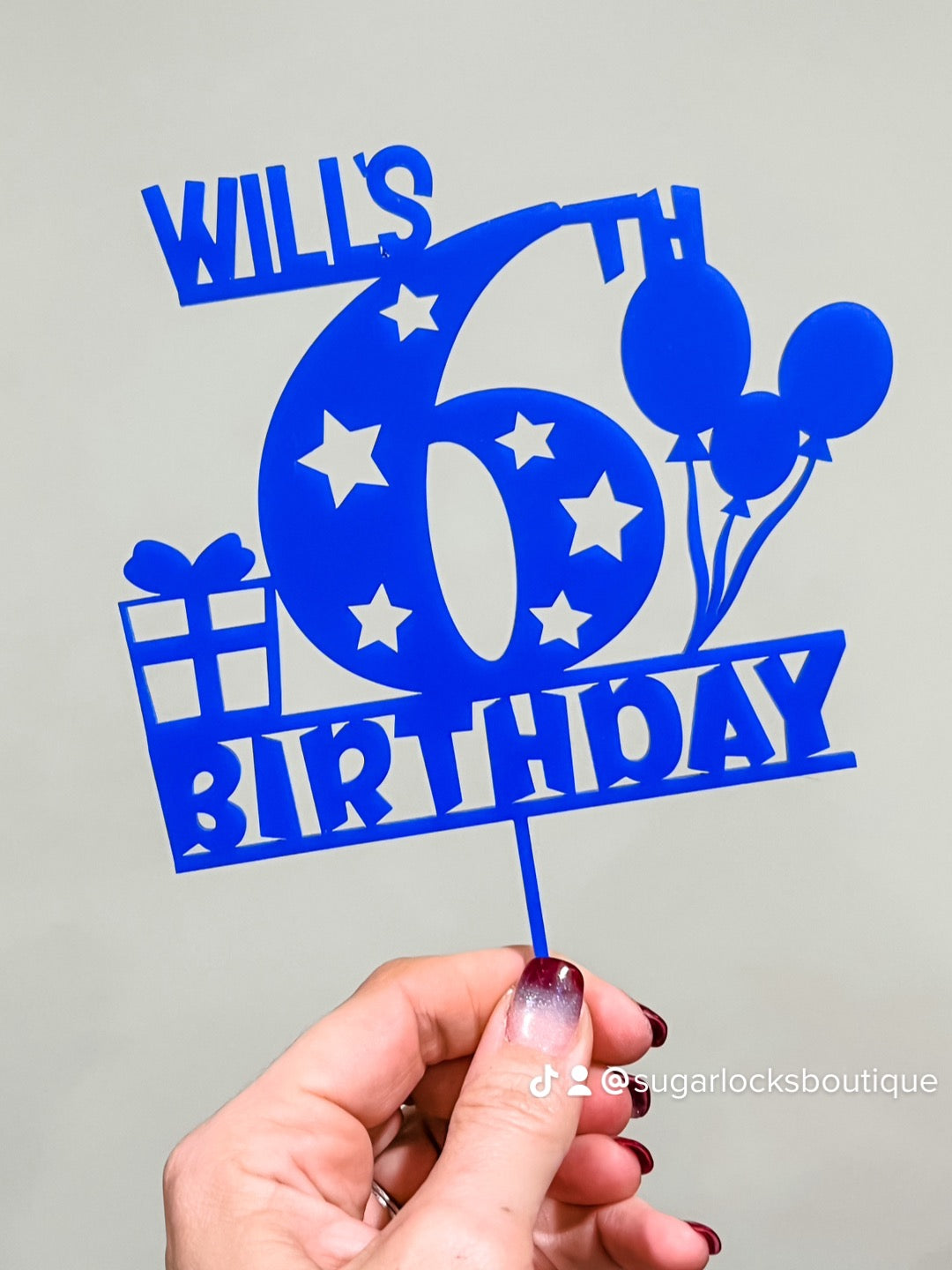 Personalized Custom Name and Number Birthday Cake Topper