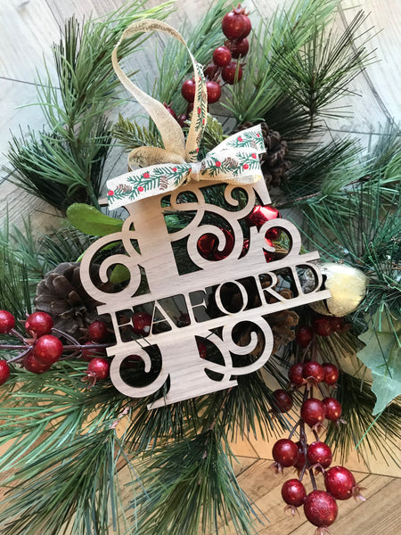 Personalized Statement Monogram Ornament 5”
