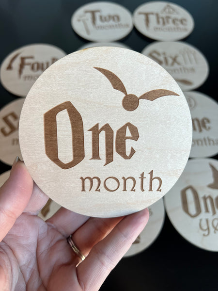 Harry Potter Inspired Baby Milestone Wood Rounds