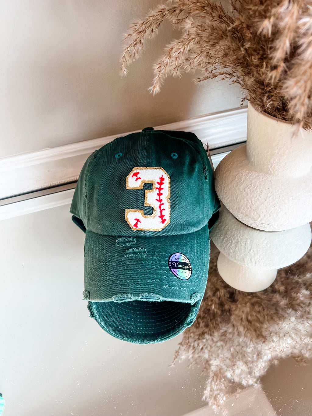 Baseball or softball Hat Custom Chenille Numbers