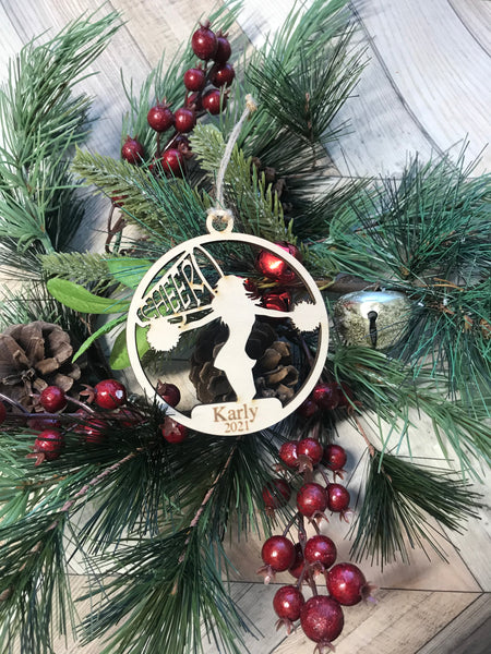 Personalized Cheerleading Ornament Pick from 6 designs