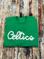 Celtics chenille yarn embroidered sweatshirt or hoodie