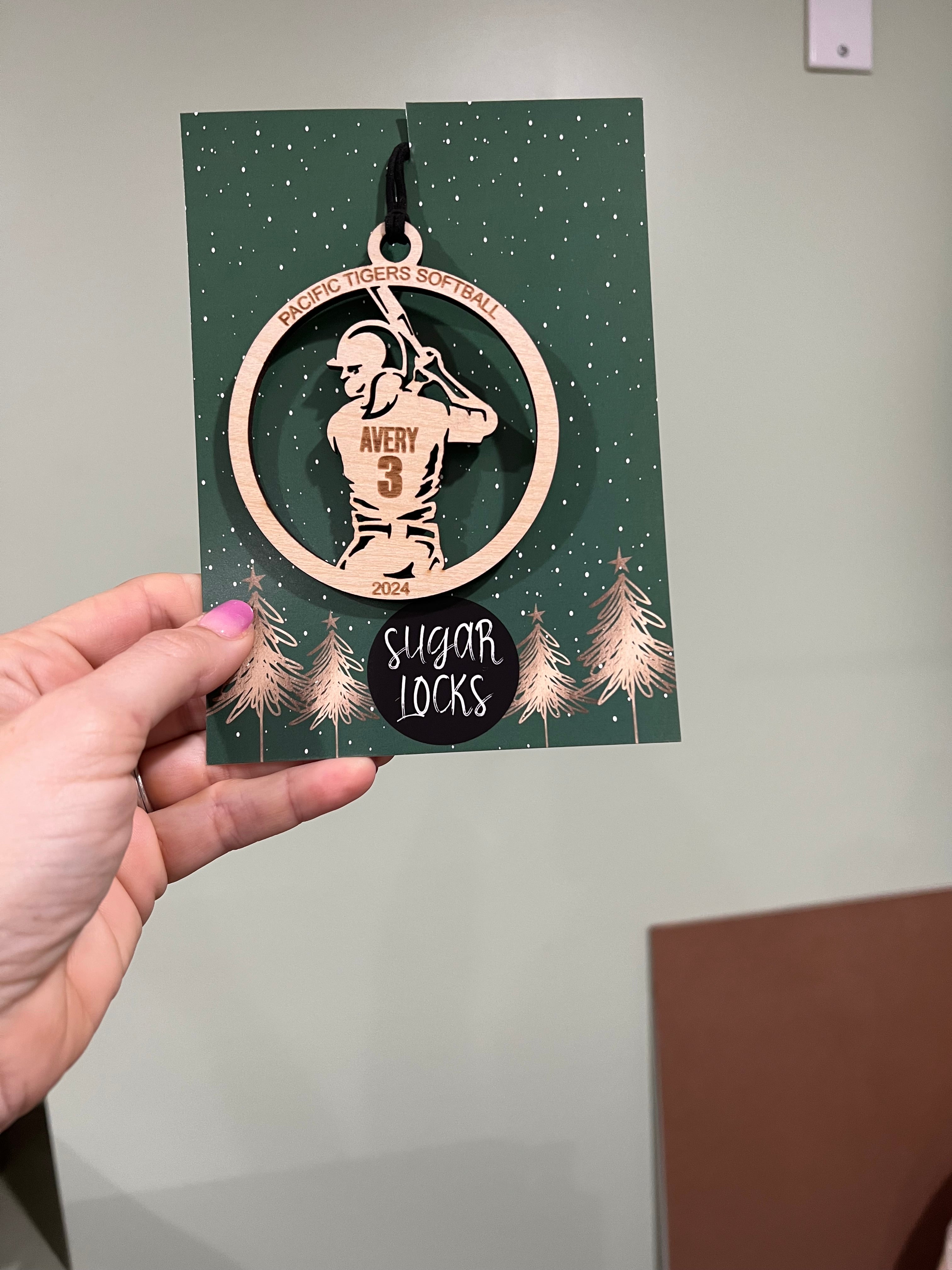Personalized Custom Wood Baseball Ornament