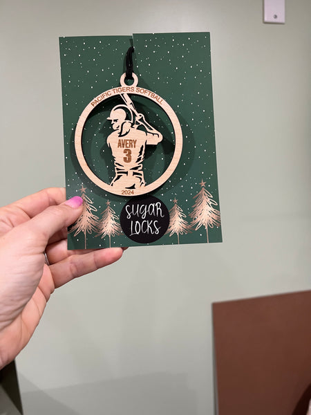 Personalized Custom Wood Baseball Ornament