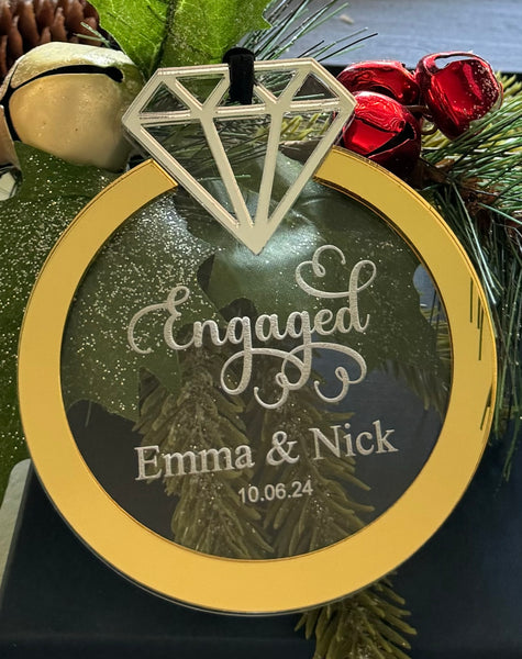 Engaged Wedding Layered Personalized Ornament Diamond Ring