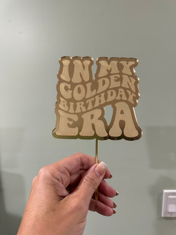 Acrylic Birthday Cake Topper – Perfect for Golden Birthdays