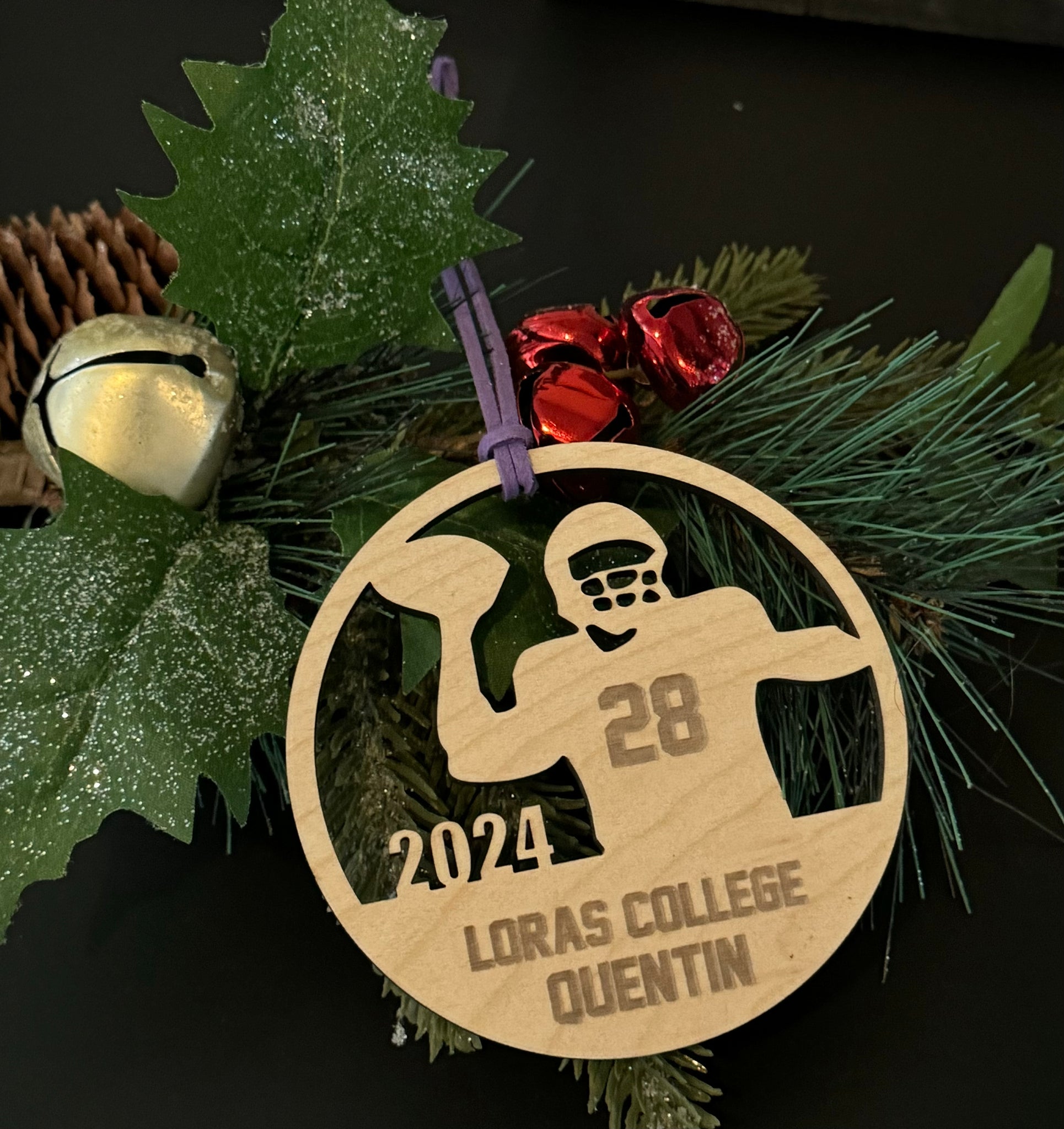 Football 1 custom personalize wood laser cut ornament