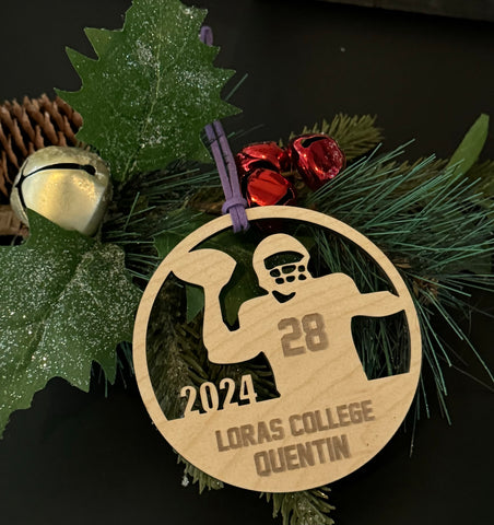 Football 1 custom personalize wood laser cut ornament