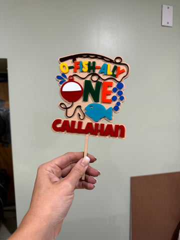O-Fish-ally ONE Custom Birthday Cake Topper