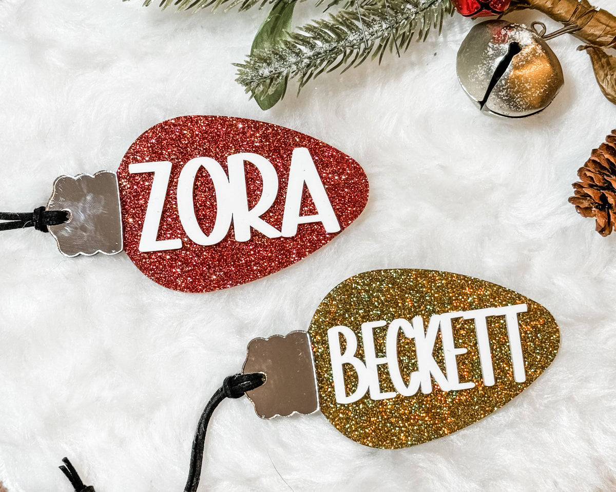 Christmas Lights Personalized Stocking/ Gift tags ornaments
