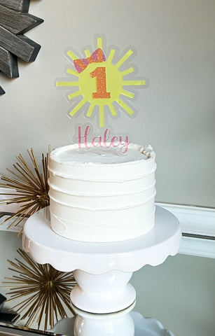 Sunshine 2-Layer Acrylic Birthday Cake Topper