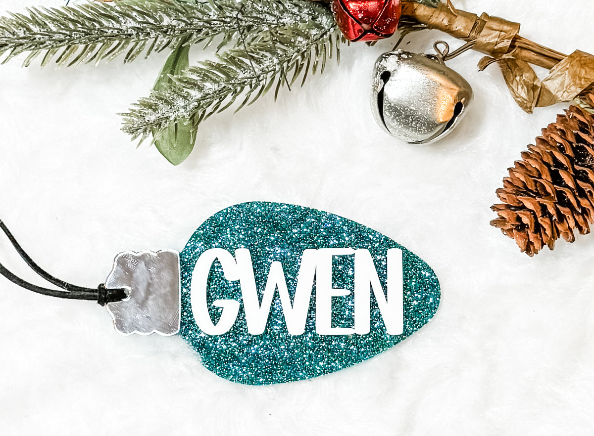Christmas Lights Personalized Stocking/ Gift tags ornaments