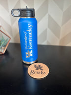 School Logo engraved on a cork coaster