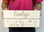 Ocean Theme Personalized Baby Crate | Custom Wooden Baby Shower Gift Box | Under the Sea Nursery Storage | Baby Keepsake Crate