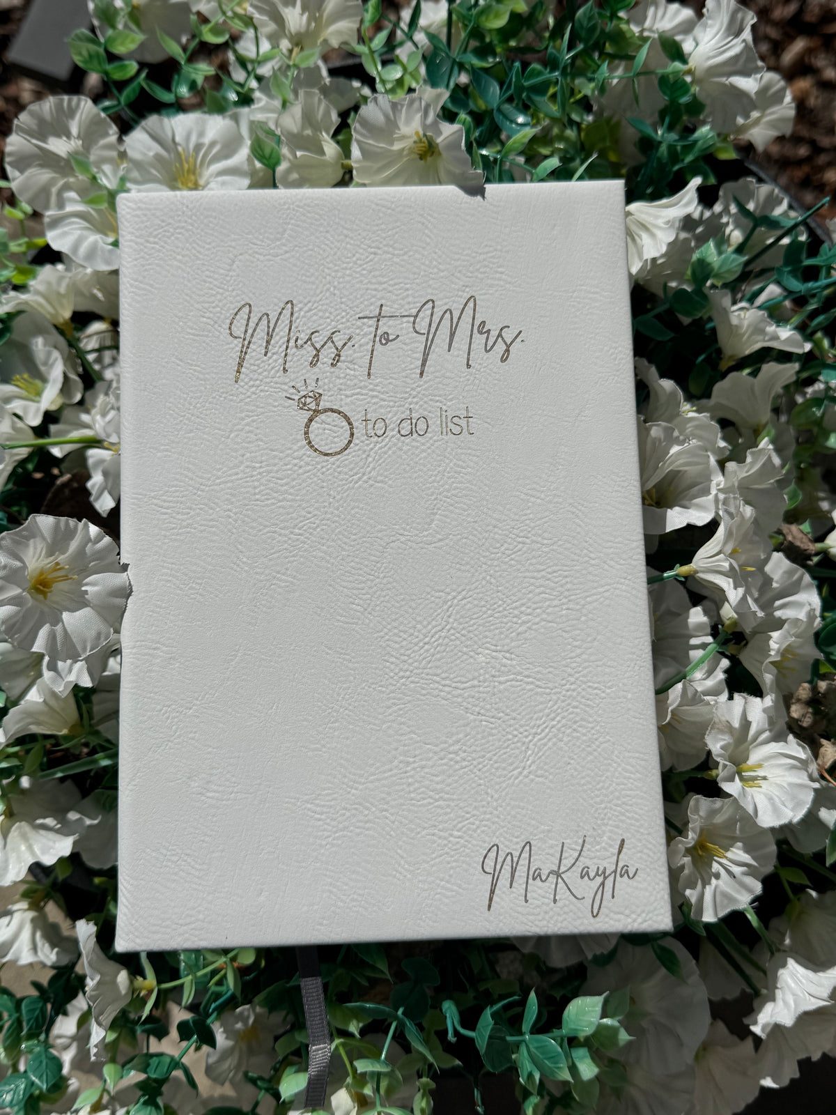 Miss. to Mrs. Personalized Leather Journal