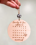 Calendar Ornament Marking the Big Day Custom Wedding Engagement