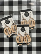 Custom Personalized Wood Football Earrings