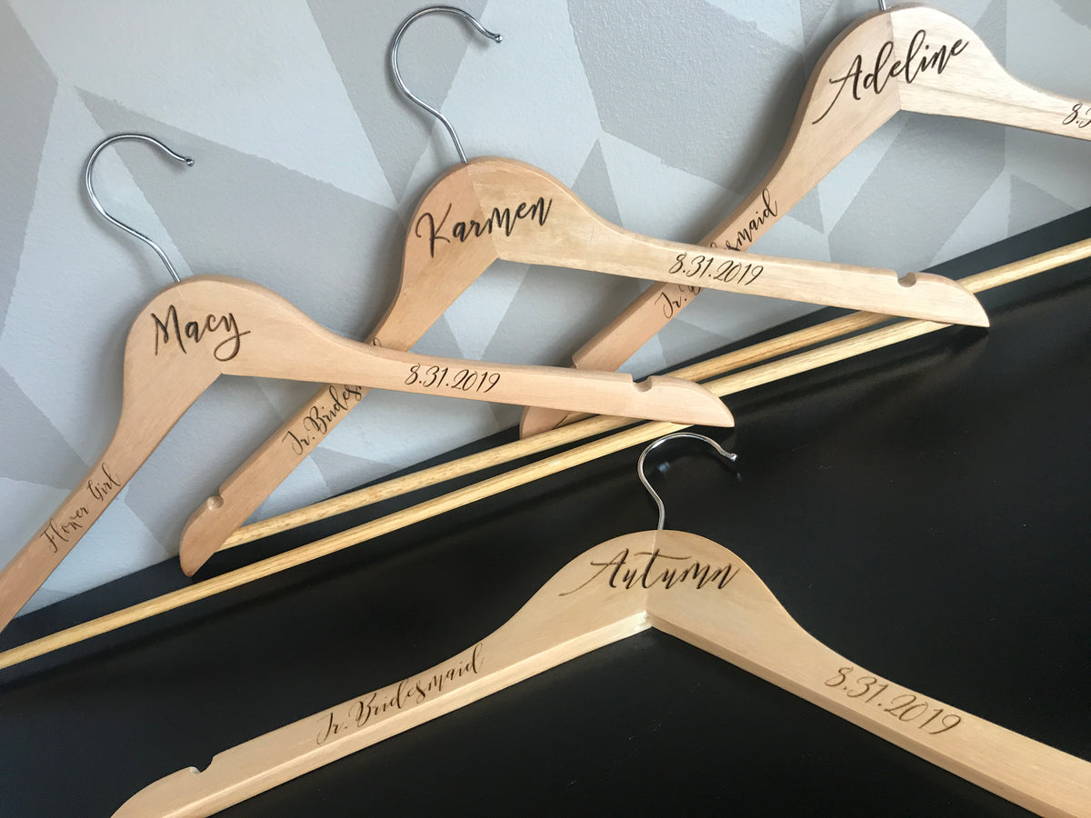 Bridal Party Wood Hangers Custom Personalized