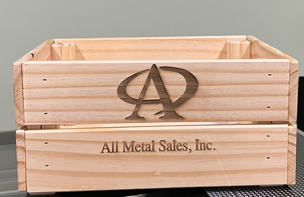 Custom Business Logo Wood Engraved Crate