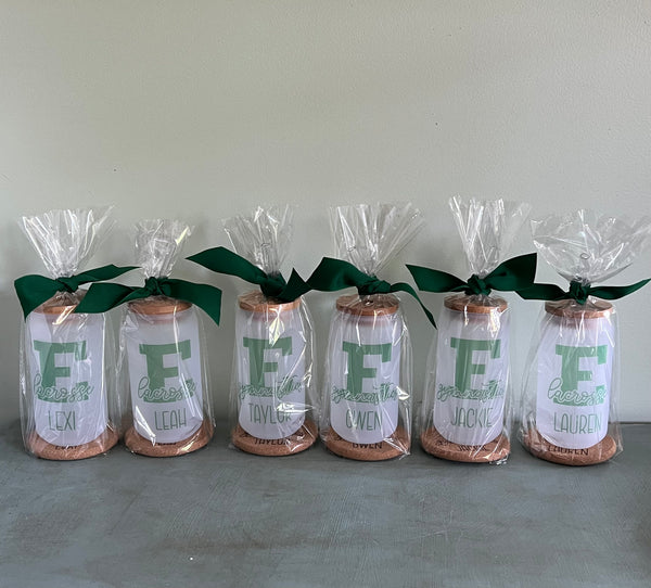 Custom Beer Can Glass & Cork Coaster Set – $25 Gift Wrapped