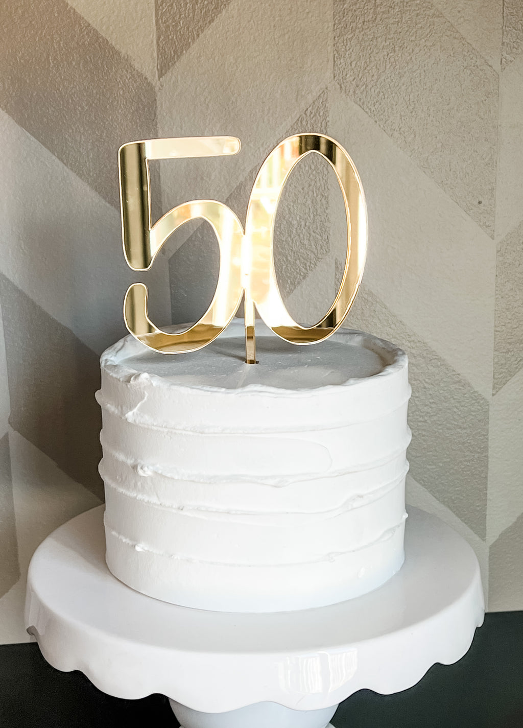 50 Number Mirrored Acrylic Cake Topper