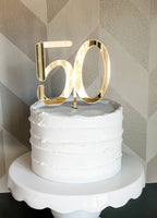 50 Number Mirrored Acrylic Cake Topper