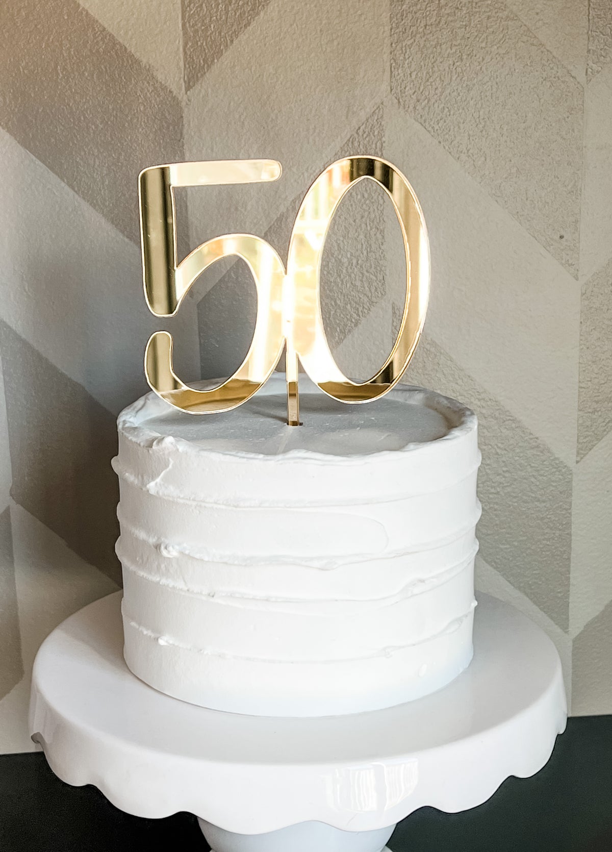 50 Number Mirrored Acrylic Cake Topper