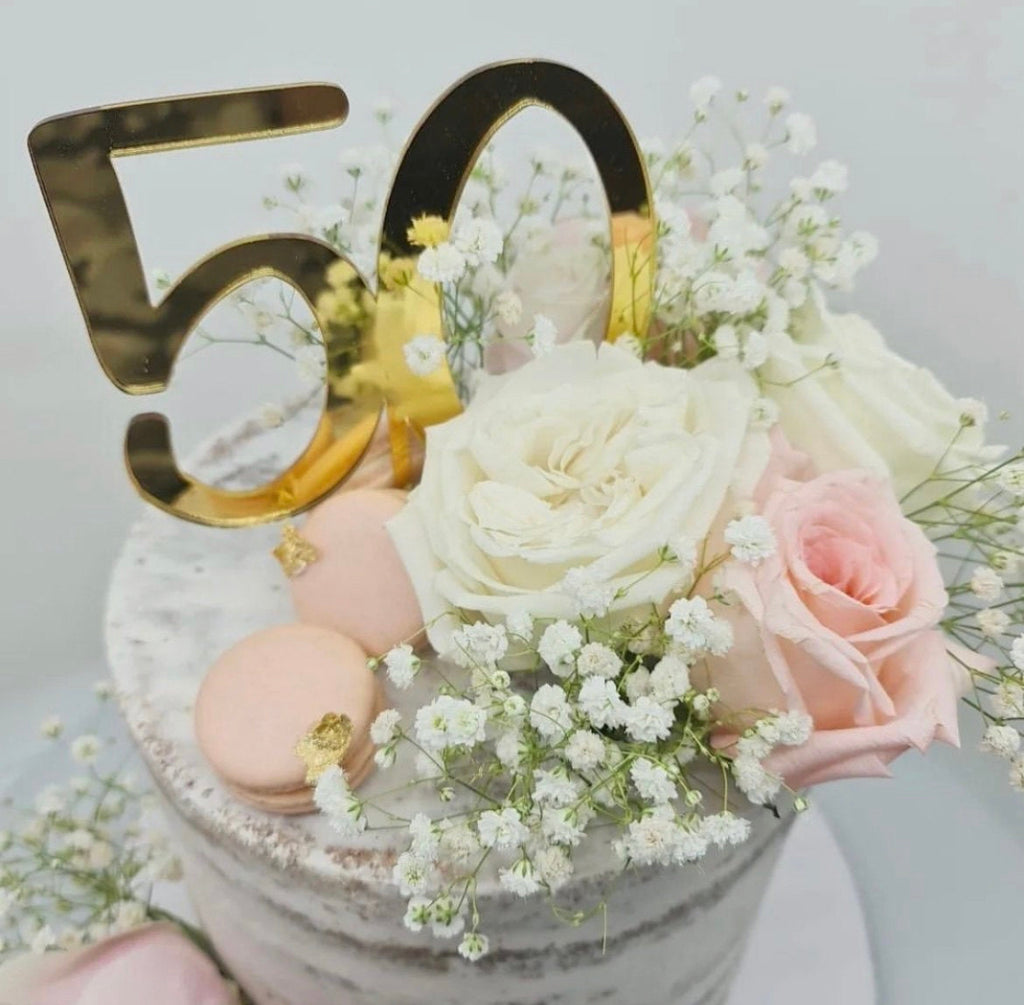 50 Number Mirrored Acrylic Cake Topper