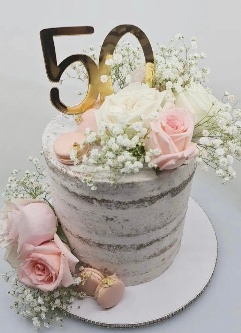 50 Number Mirrored Acrylic Cake Topper