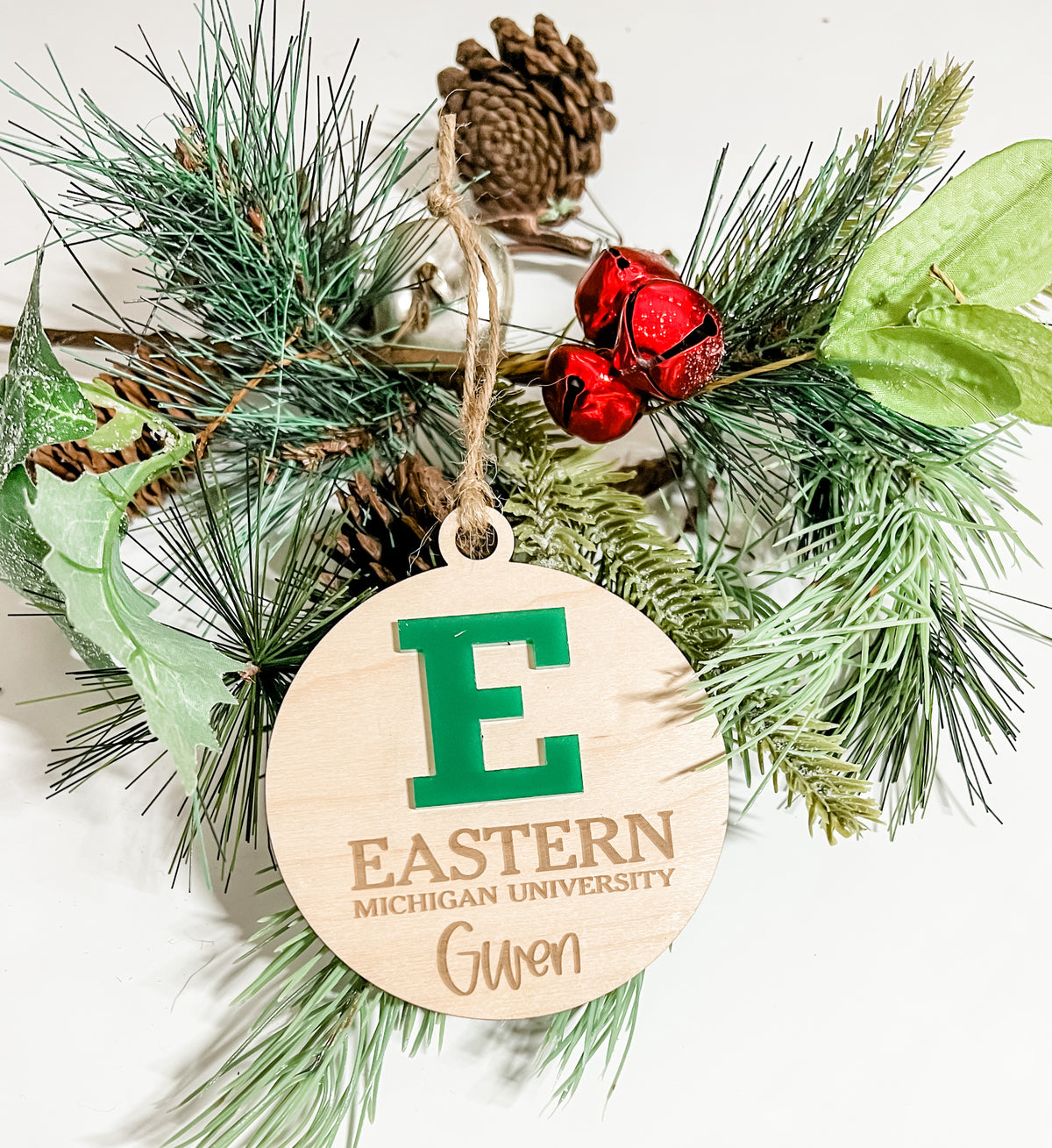 School Logo Christmas Ornament Engraved or 2 layer Personalized