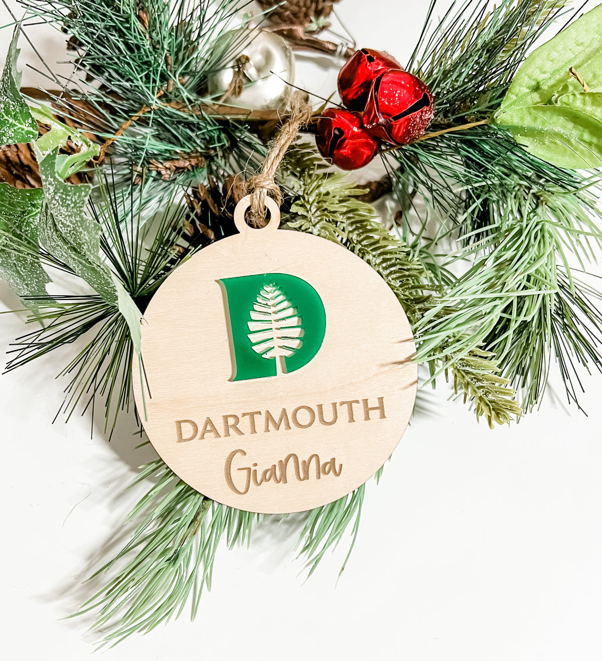 School Logo Christmas Ornament Engraved or 2 layer Personalized