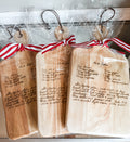 Custom handwritten personalized engraved recipe board one sided Short card