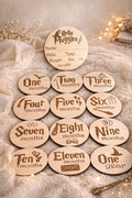 Wizard Baby Milestone Wood Rounds | Magical Monthly Baby Milestone Markers | Custom Baby’s First Year Photo Props | Baby Shower Gift