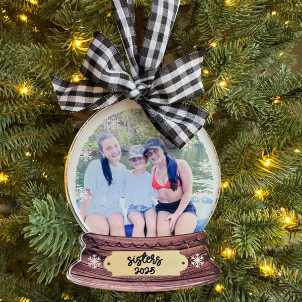 Custom Snow Globe Picture Ornament