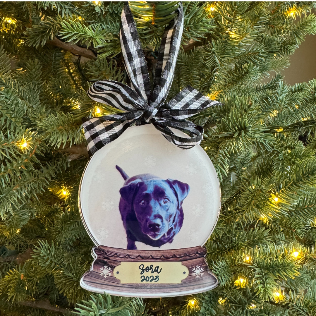 Custom Snow Globe Picture Ornament