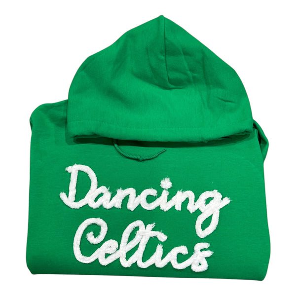 Dancing Celtics chenille yarn embroidered sweatshirt or hoodie