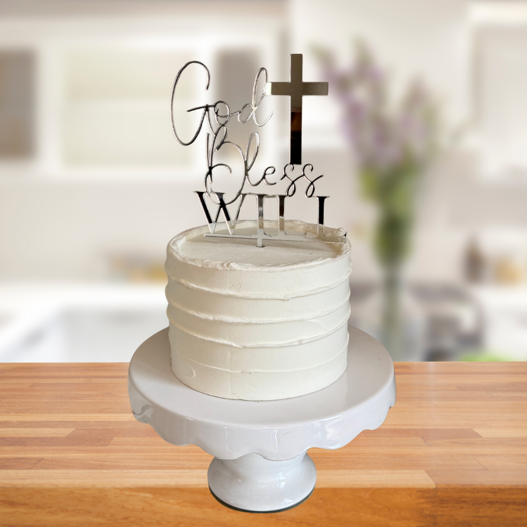 Cake topper for baptism or communion