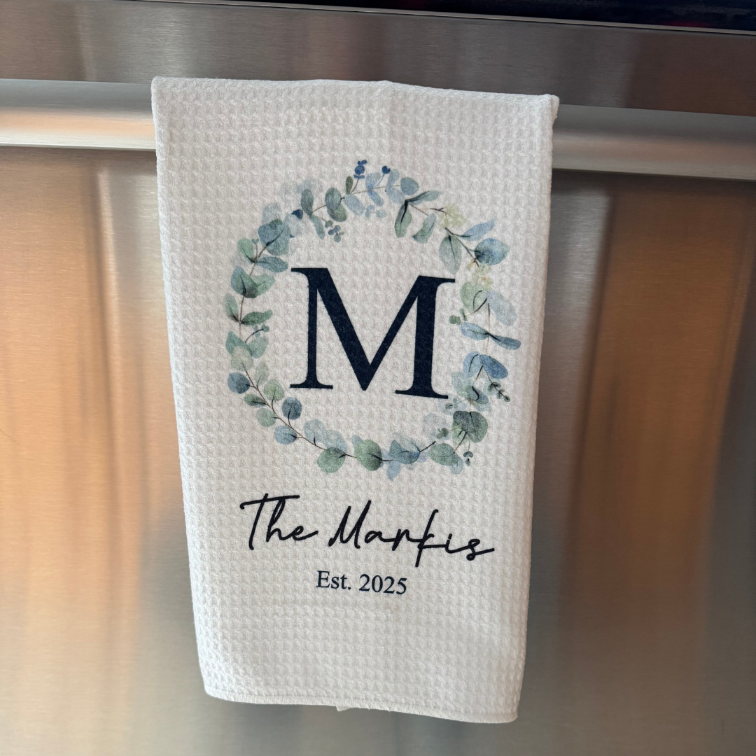 Personalized Waffle Weave Dishtowel