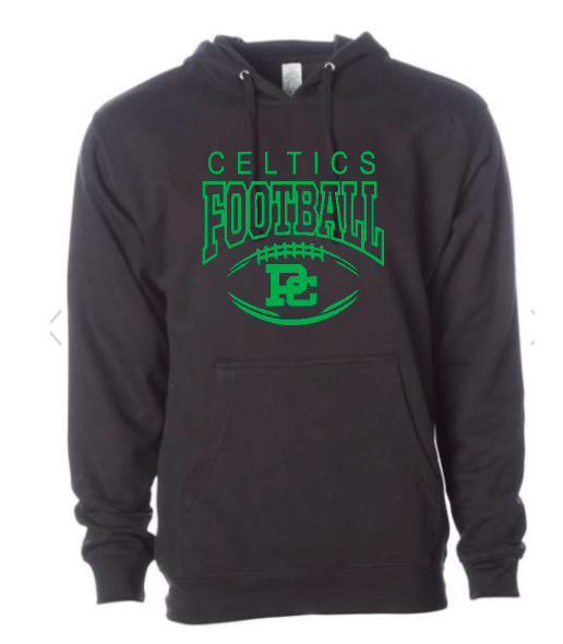 PCHS Football Logo Independent Hooded Sweatshirt Available in 3 different colors