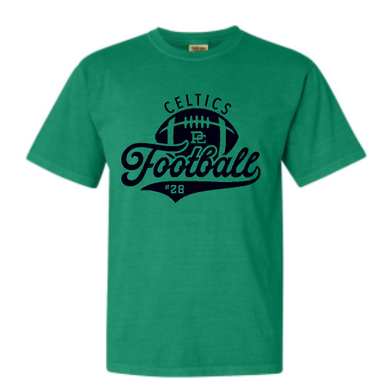 PCHS  Football Number Comfort Colors T shirt Available in 2 different colors