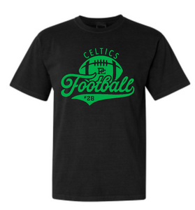 PCHS  Football Number Comfort Colors T shirt Available in 2 different colors