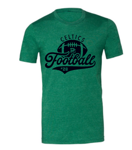PCHS Football Number Bella T shirt Available in 2 different colors