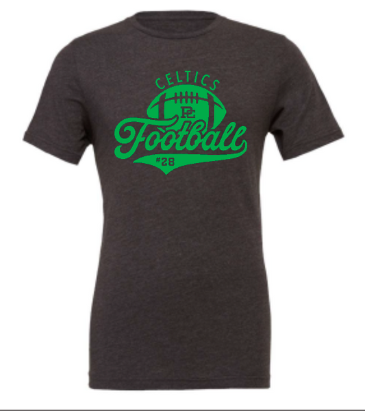 PCHS Football Number Bella T shirt Available in 2 different colors