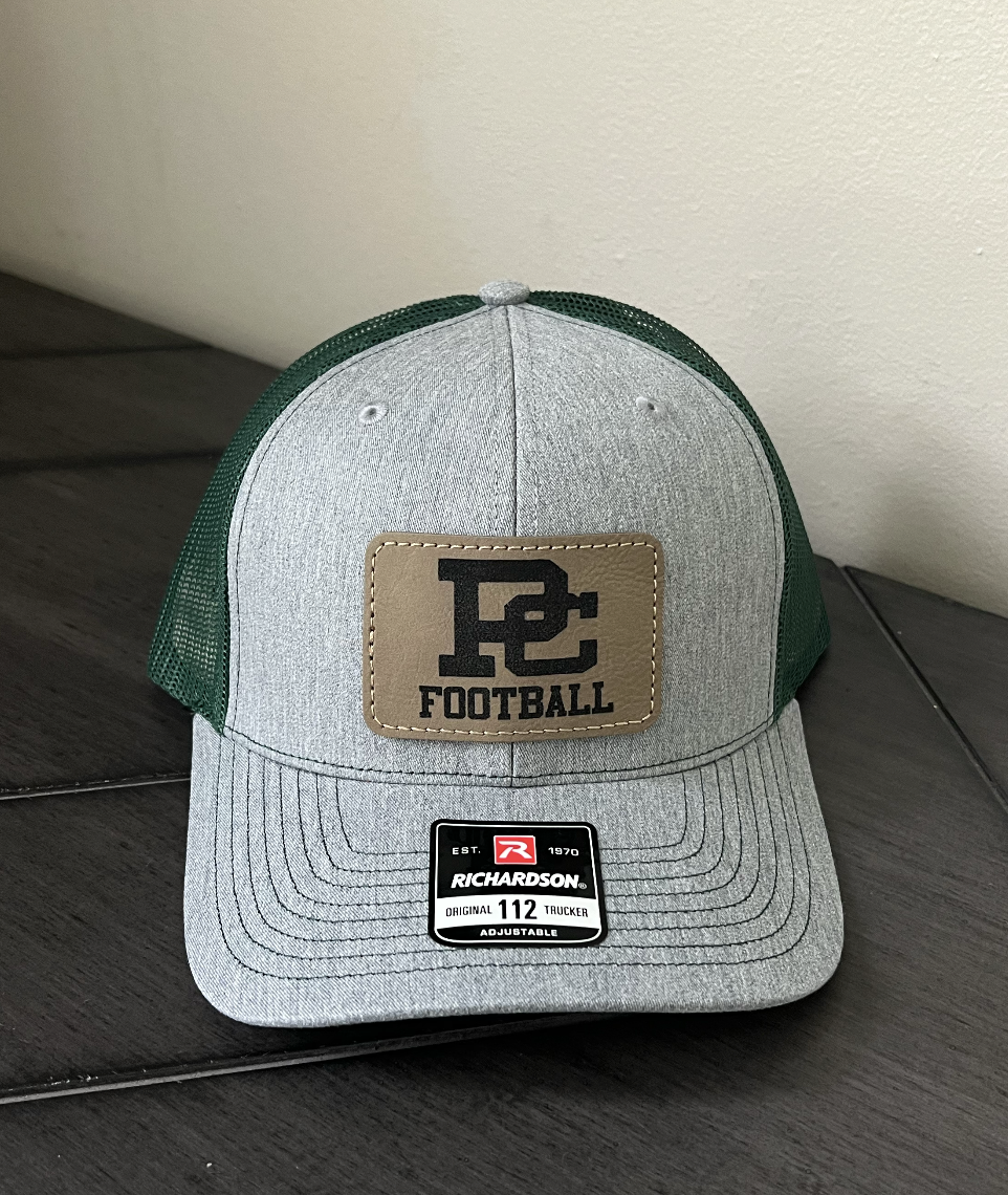 PC Football leather patch baseball hat gray/green