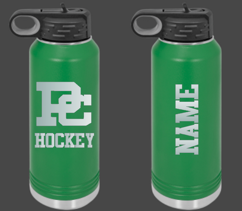 PC Hockey Personalized 32oz water bottle comes in 3 colors